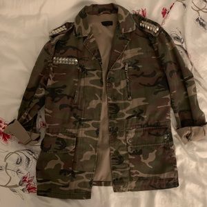 Topshop studded camo jacket